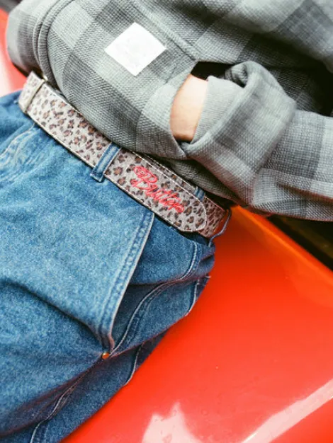 Animal Hide Belt, Grey Leopard
