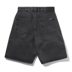 Baggy Denim Shorts, Distressed Black