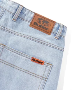 Baggy Denim Shorts, Light Blue