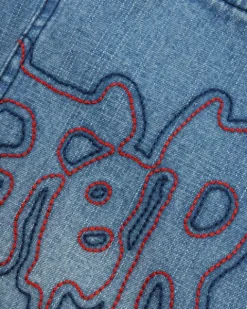 Blotch Denim Jeans, Streaky Blue