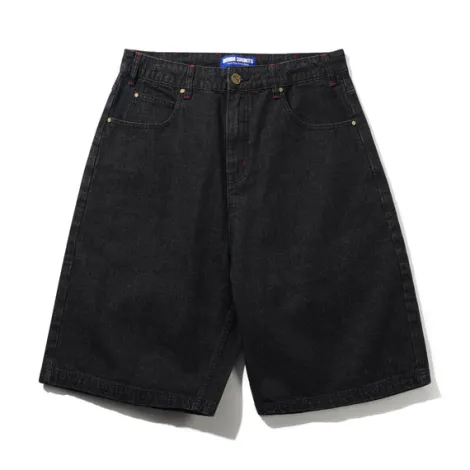 Blotch Denim Shorts, Streaky Black
