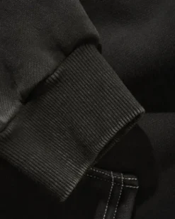 Blotch Zip-Thru Hood, Washed Black