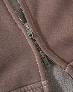 Blotch Zip-Thru Hood, Washed Berry