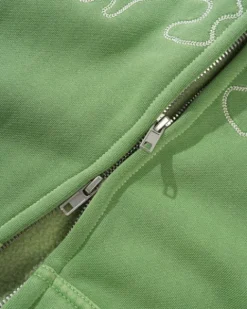Blotch Zip-Thru Hood, Washed Green