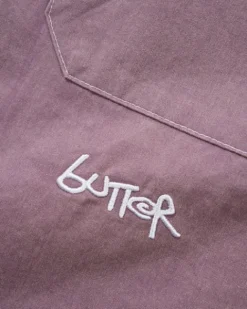 Contrast Stitch S/S Shirt, Eggplant