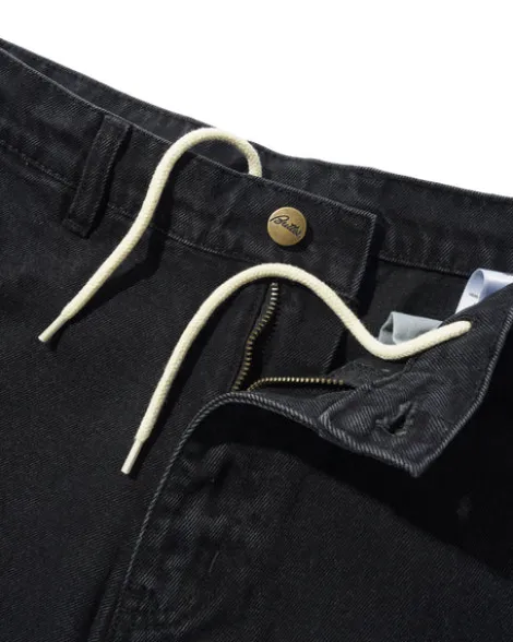 Denim Work Shorts, Black