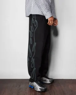 Flame Fleece Pants, Black