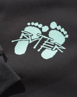 Footprints Pullover Hood, Charcoal