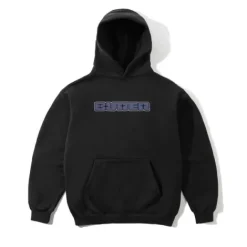 Glint Nylon Applique Pullover Hood, Black