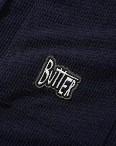Grid Cord Overshirt, Navy