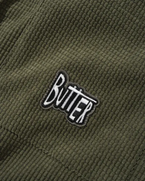 Grid Cord Overshirt, Olive