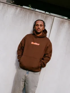Logo Pullover Hood, Dark Brown