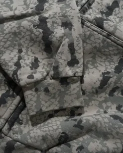 Lowland Camo Zip-Thru Hood, Washed Black