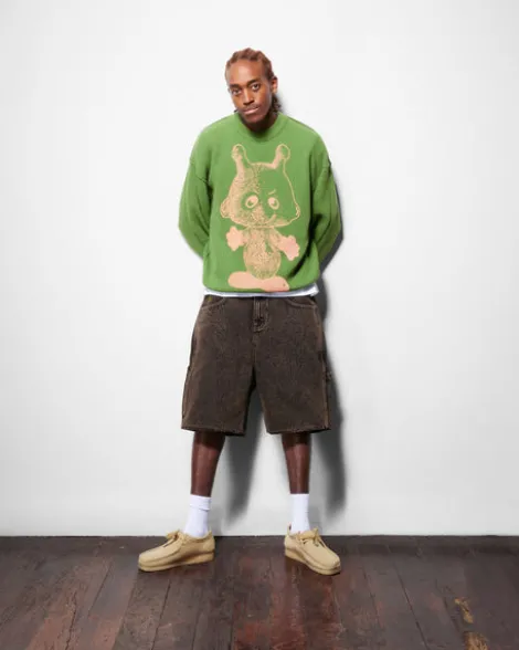 Newcomer Reversible Knit Sweater, Grass