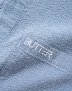 Overdye Seersucker S/S Shirt, Blue