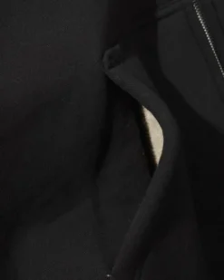 Pile Lined Zip-Thru Hood, Black