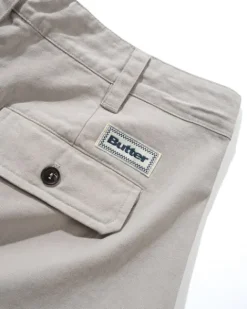 Pleated Shorts, Washed Light Grey