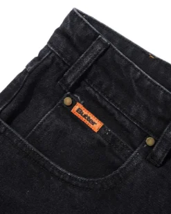 Relaxed Denim Jeans, Flat Black