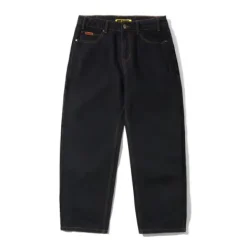 Relaxed Denim Jeans, Washed Black