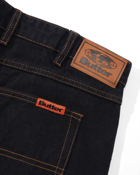 Relaxed Denim Jeans, Washed Black