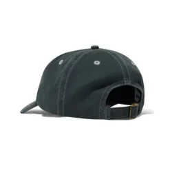 Rounded Logo 6 Panel Cap, Washed Black