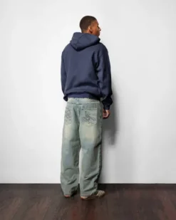 Scorpion Stitch Denim Jeans, Tinted Light Blue