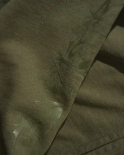 Scrawling Zip-Thru Hood, Washed Dull Army