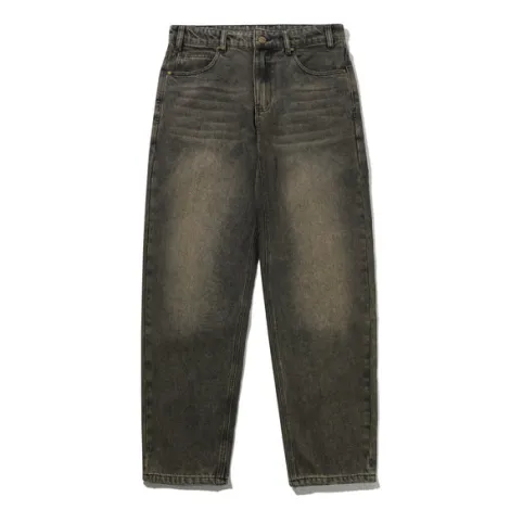 Straight Leg Denim Jeans, Brown Tint