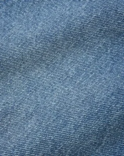 Straight Leg Denim Jeans, Distressed Indigo