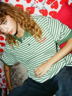 Stripe Polo Shirt, Navy / Marine