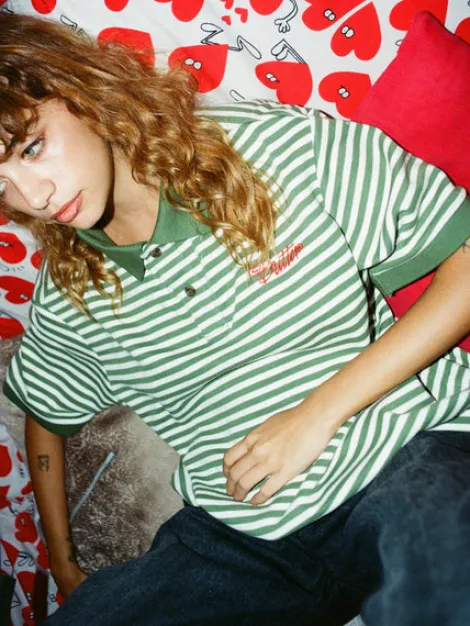 Stripe Polo Shirt, Navy / Marine