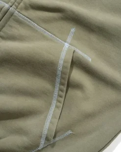 Trail Stitch Zip-Thru Hood, Washed Dull Army