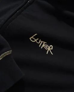 Trail Stitch Zip-Thru Hood, Washed Black