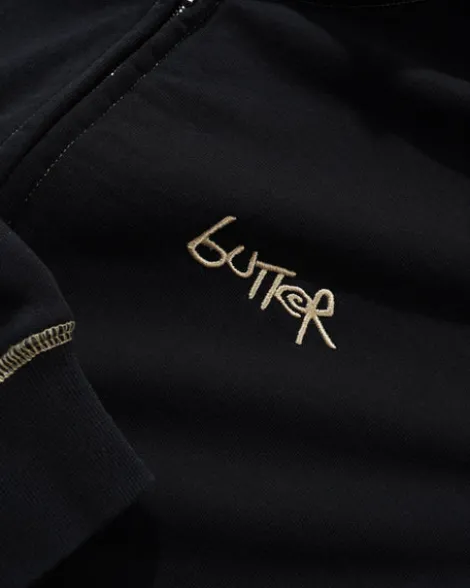 Trail Stitch Zip-Thru Hood, Washed Black