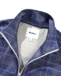 Tricot Jacket, Navy Plaid