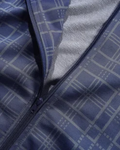 Tricot Jacket, Navy Plaid