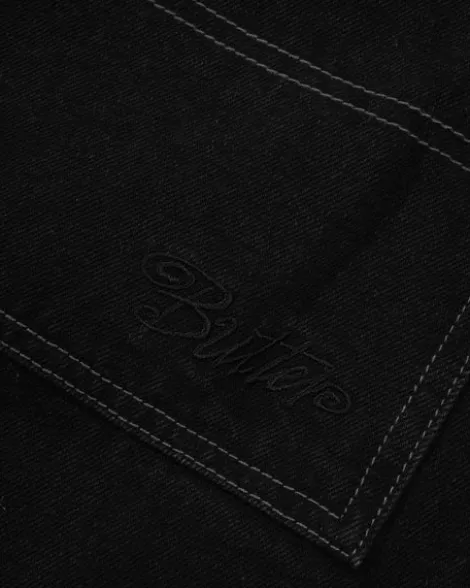 Trim Denim Shorts, Rinsed Black