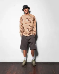 Waffle L/S Top, Desert Camo