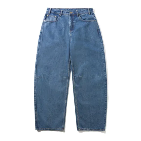 Wide Cut Denim Jeans, Mid Blue