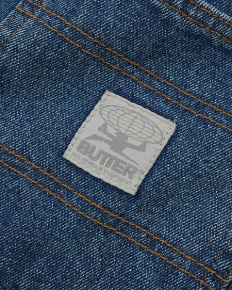 Wide Cut Denim Jeans, Mid Blue