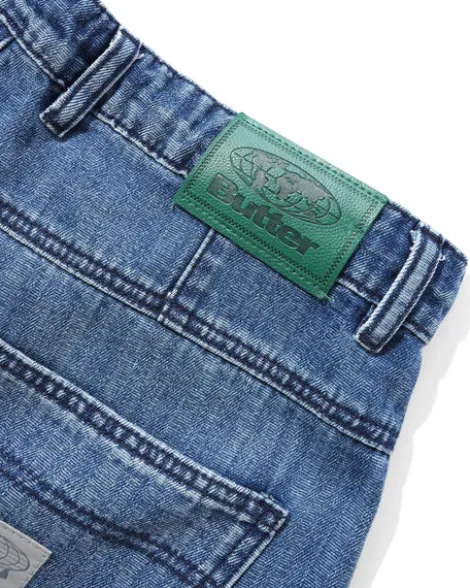 Wide Cut Denim Jeans, Vertical Stripe
