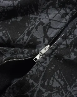 Woods Camo Zip-Thru Hood, Washed Black