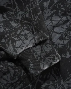 Woods Camo Zip-Thru Hood, Washed Black